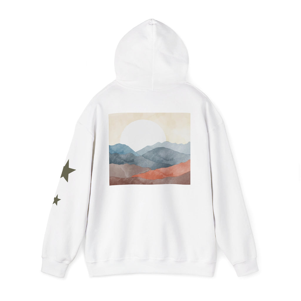 Abstract Mountain Sunrise Hoodie | Minimal Landscape Art