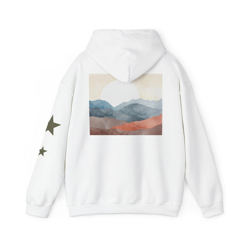 Abstract Mountain Sunrise Hoodie | Minimal Landscape Art