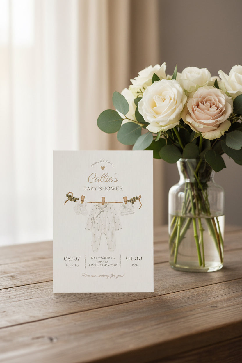 Minimalistic Baby Shower Invitation